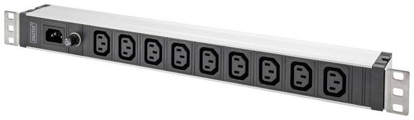 Digitus DN-95429 19 Zoll  Netzwerkschrank-Steckdosenleiste  1 HE Kaltgeräte-Steckdose C13 10A  Geeignet für Schranktiefe: ab 300 mm Aluminium, Aluminium (eloxiert), Schwarz, Schwarz (matt), Schwarz-Silber, Schwarz/Silber