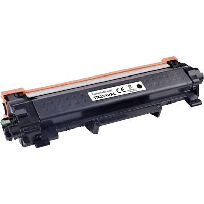 Tonerpatrone des Modells 'TN2510XL' in Schwarz, mit Aufschrift in Weiß. Verwendet für Drucker, rechteckige Form, orangefarbene Abdeckung.
