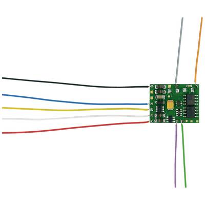 Leiterplatte mit verschiedenen farbigen Kabeln, die daran angeschlossen sind, zeigt elektronische Verbindungen und Schaltkreise.