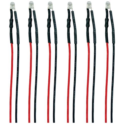 TAMS Elektronik 81-59626-06-C LED mit Anschlussdrähten Warmweiß, Rot 6 St.