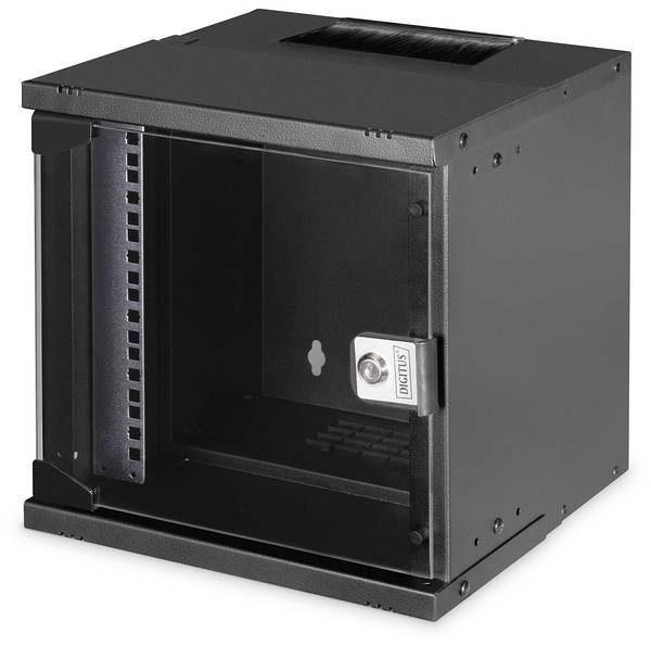 Digitus DN-49101 10 Zoll Wandgehäuse (B x H x T) 315 x 325 x 300 mm 6 HE Schwarz, Schwarz (RAL 9005)