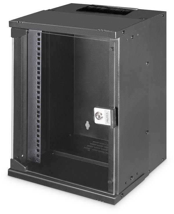 Digitus DN-49103 10 Zoll Wandgehäuse (B x H x T) 315 x 460 x 300 mm 9 HE Schwarz, Schwarz (RAL 9005)