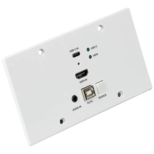 LINDY Cat.6 HDMI 4K60 & Type C HDBaseT EU Wall Plate KVM Extender HDMI®, USB-C®, USB-A (USB 2.0) HDBaseT Extender (Verlä...