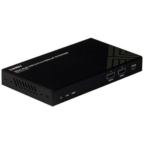 LINDY Cat.6 HDMI 4K60, IR, RS232 & Audio HDBaseT KVM Extender, Receiver HDBaseT HDBaseT Extender (Empfänger) über Netzwe...