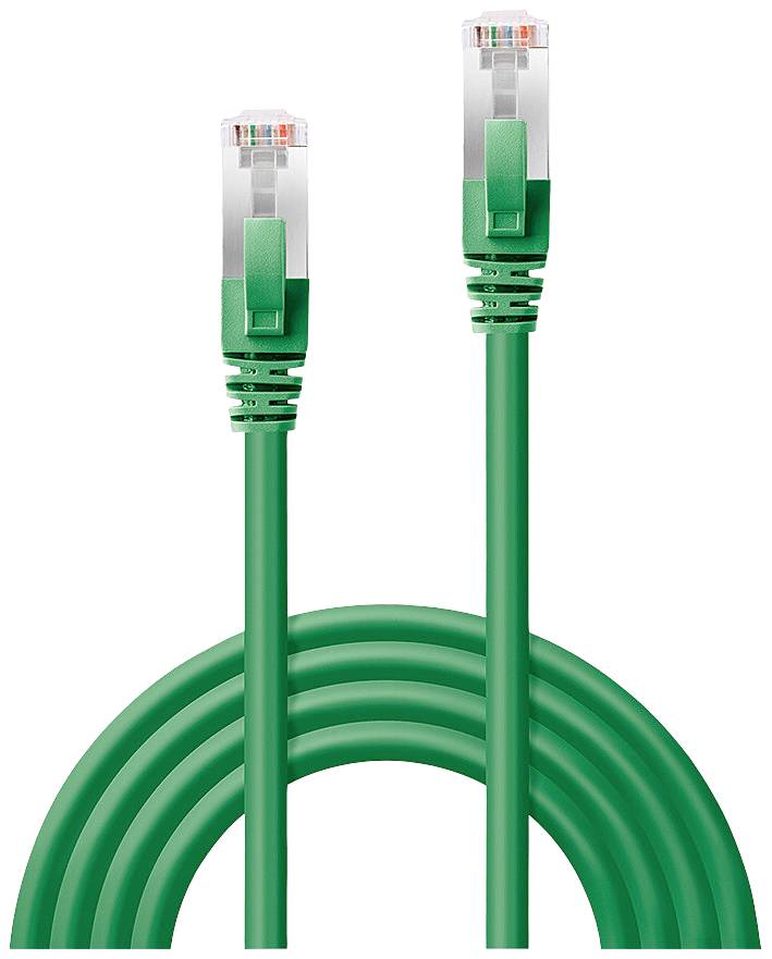 Ein grünes Ethernet-Kabel mit RJ45-Steckern, ideal für Netzwerkverbindungen. Geeignet für hohe Geschwindigkeiten und stabile Übertragung.