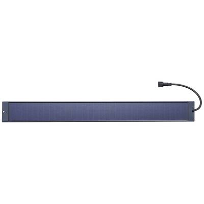 Langes, rechteckiges Solarpanel mit Kabel auf der rechten Seite. Hauptsächlich zur Stromerzeugung durch Sonnenlicht genutzt.