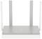 WLAN-Router mit vier aufrechten Antennen, Marke 'Keenetic'.
