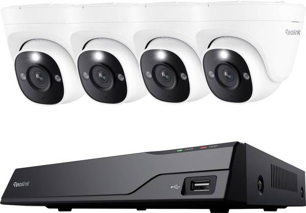 Reolink PS4KD01-8 NVS8-8MD4 LAN IP-Überwachungskamera-Set 8-Kanal mit 4 Kameras 3840 x 2160 Pixel