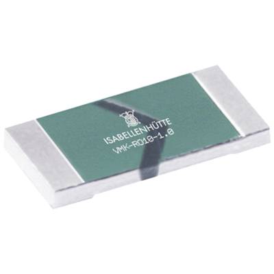 Widerstand mit grünem Gehäuse und der Aufschrift 'ISABELLENHÜTTE VMK-R010-1.0', verwendet in elektronischen Schaltungen.