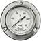 Ein rundes Metallthermometer zeigt eine Temperatur von etwa 180°C an. Es hat einen Messbereich von 0 bis 500°C.