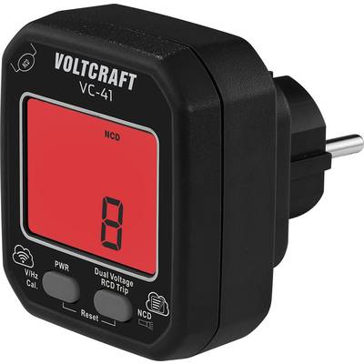 Voltcraft VC-41 Steckdosentester mit digitaler Anzeige, die die Zahl 8 zeigt, zur Überprüfung der Sicherheit und Funktionalität von elektrischen Steckdosen.