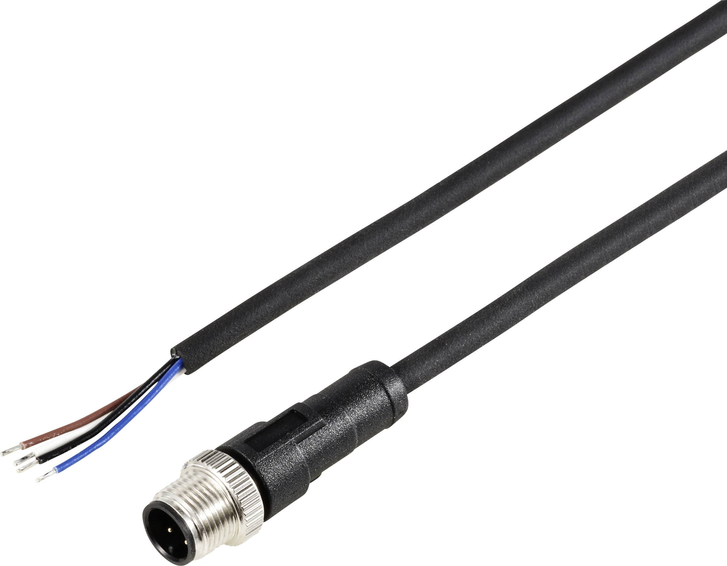 TRU COMPONENTS TC-12833028 Sensor-/Aktor-Anschlussleitung M12 Stecker, gerade 2 m Polzahl Sensoren: 4 1 St.