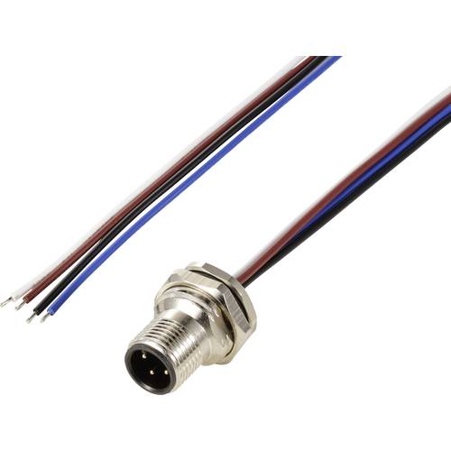 TRU COMPONENTS TC-12833072 Sensor/Aktor Einbaustecker M12 Stecker, Einbau 0.5 m Polzahl Sensoren: 4 1 St.