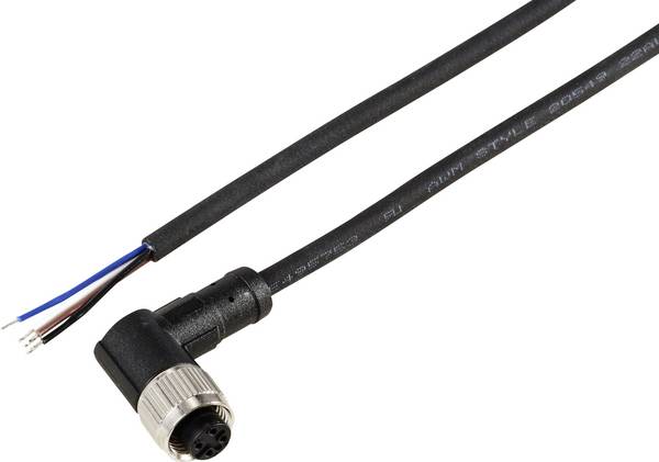 TRU COMPONENTS TC-12832996 Sensor-/Aktor-Anschlussleitung M12 Kupplung, gewinkelt 5 m Polzahl Sensoren: 4 1 St.