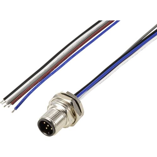 TRU COMPONENTS TC-12833192 Sensor/Aktor Einbaustecker M12 Stecker, Einbau 0.5 m Polzahl Sensoren: 5 1 St.