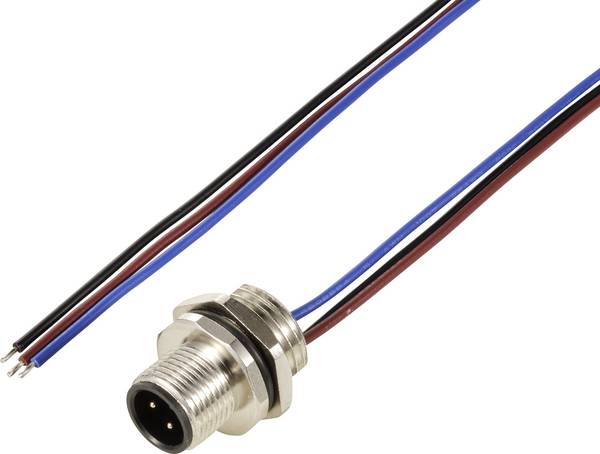 TRU COMPONENTS TC-12833204 Sensor/Aktor Einbaustecker M12 Stecker, Einbau 0.5 m Polzahl Sensoren: 3 1 St.