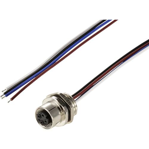 TRU COMPONENTS TC-12833216 Sensor/Aktor Einbaubuchse M12 Buchse, Einbau 0.5 m Polzahl Sensoren: 4 1 St.