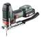 'Akkustichsäge Metabo ST 18 L 90' auf weißem Hintergrund, Handwerkzeug mit ergonomischem Griff und Schutzhaube, ideal für präzise Sägearbeiten.