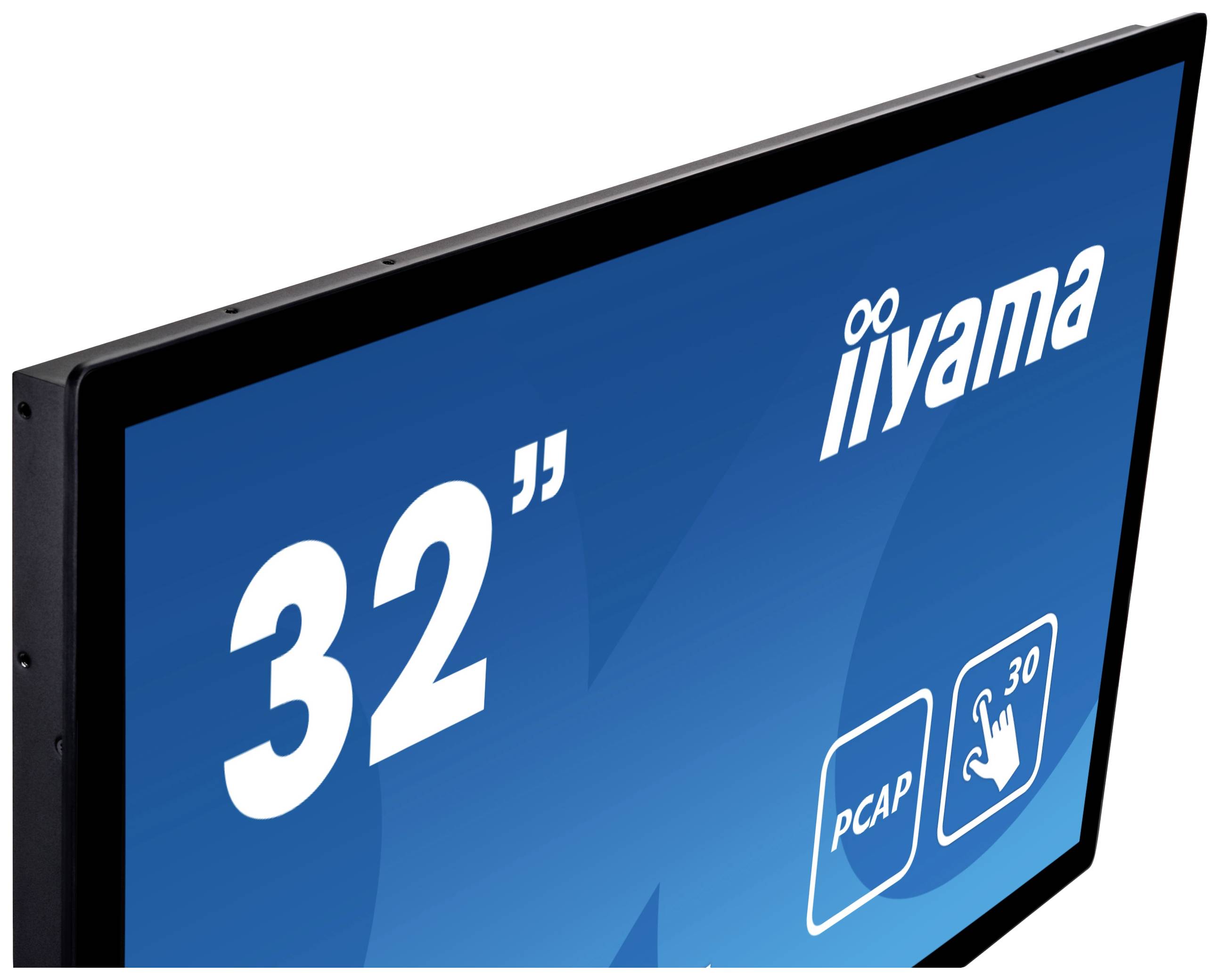 Ein 32-Zoll-Bildschirm von Iiyama mit PCAP-Technologie und 30-Punkt-Multi-Touch-Funktion.