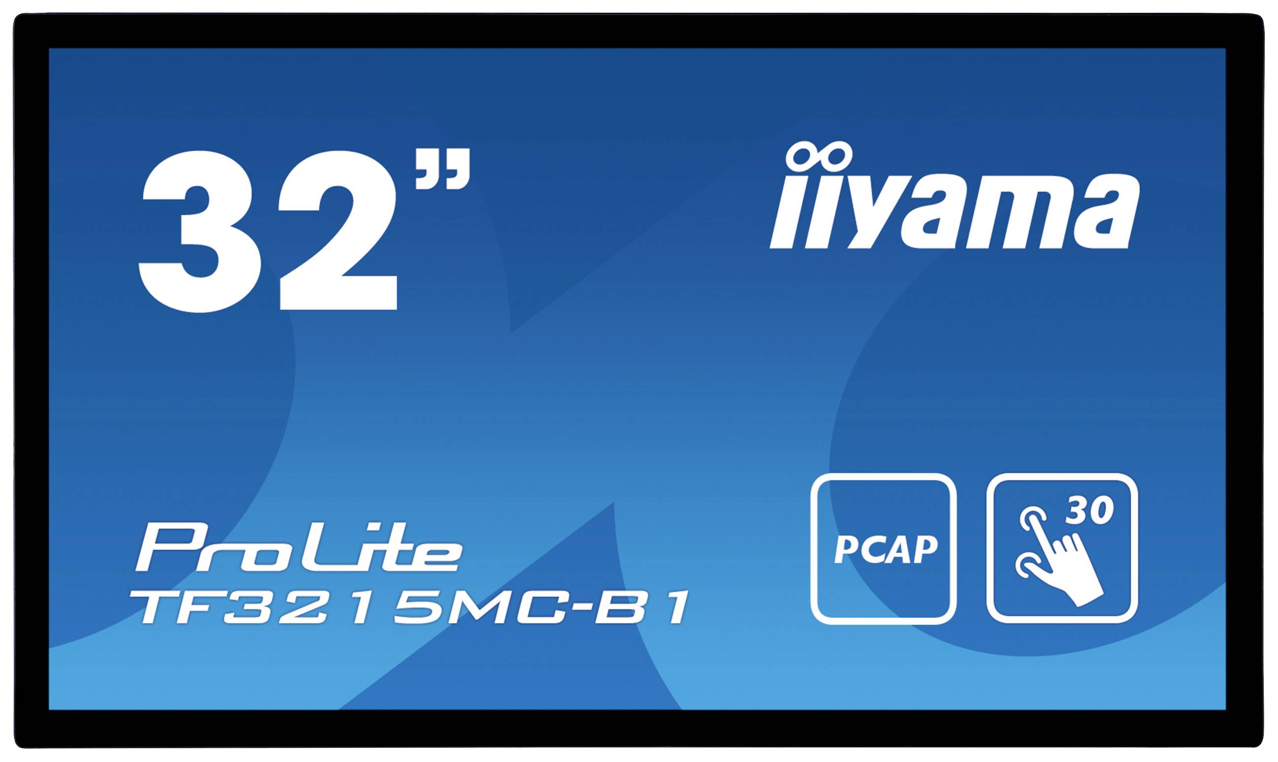 '32"-Touchscreen-Display ProLite TF3215MC-B1 von iiyama mit PCAP-Technologie, geeignet für Anwendungen mit bis zu 30 Berührungspunkten.'
