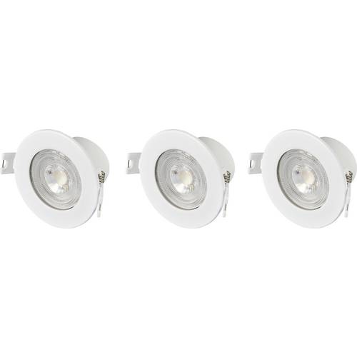 Sygonix SY-6417586 LED-Einbauleuchte 3er Set Warmweiß bis Neutralweiß LED LED 5.5 W Weiß