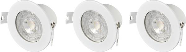 Sygonix SY-6417586 LED-Einbauleuchte 3er Set Warmweiß bis Neutralweiß LED LED 5.5 W Weiß