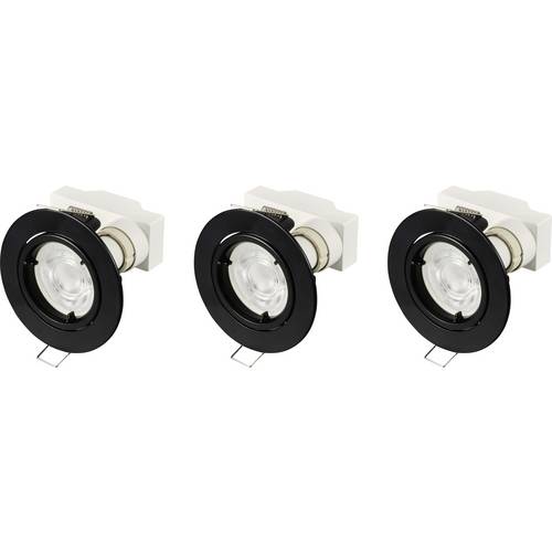 Sygonix SY-6417590 LED-Einbauleuchte 3er Set LED GU10 3 W Schwarz