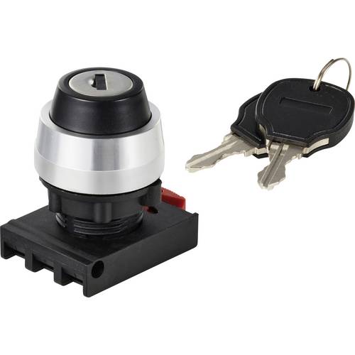 TRU COMPONENTS TC-12835264 ONPOW26BK-Y/21 Schlüsselschalter-Frontelement Knebel Schwarz 2 x 90 ° 1 St.