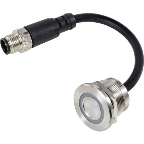 TRU COMPONENTS TC-12835300 TC-TS22A10YSSG12M12 MALE CONNECTOR Sensortaster 24 V 0.5 A 1 x Aus/(Ein) tastend Grün (Ø) 25 ...