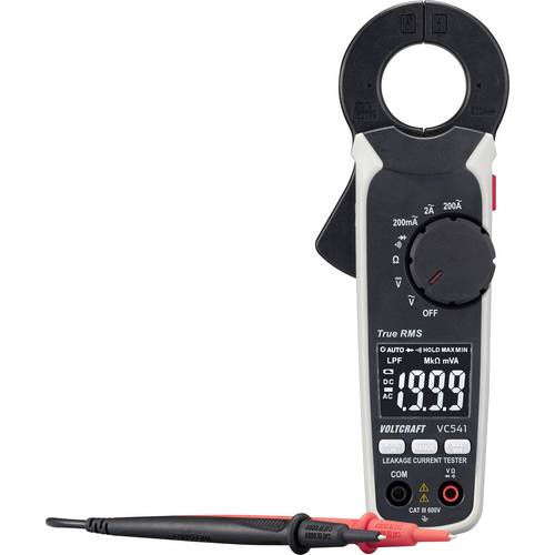 VOLTCRAFT VC541 Leckstromzange 100 µA digital CAT III 600 V Anzeige (Counts): 2000 Ableitstrom, Differenzstrommessung
