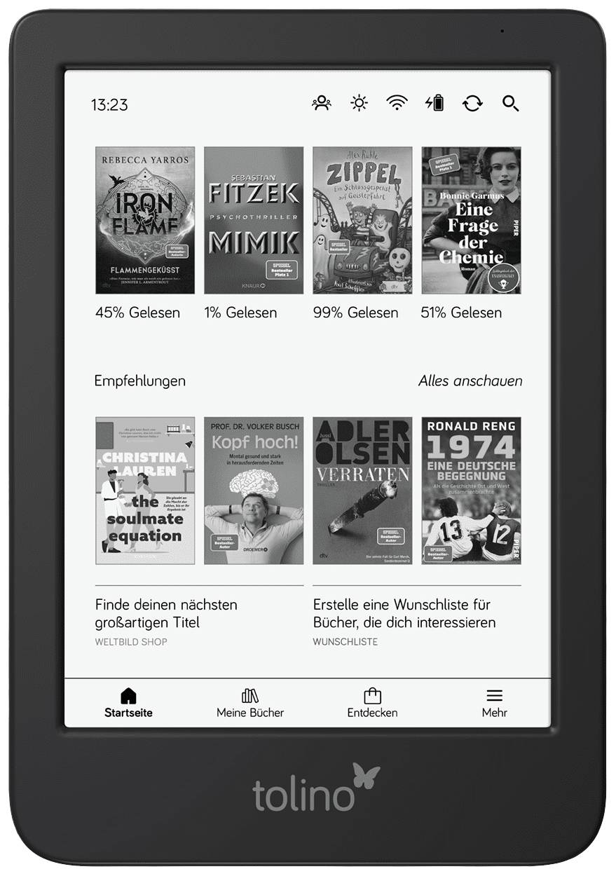 Tolino shine eBook-Reader 15.2 cm (6 Zoll) Schwarz