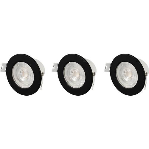 Sygonix SY-6418010 LED-Einbauleuchte 3er Set LED LED 5.5 W Schwarz