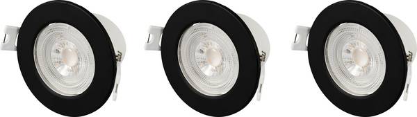 Sygonix SY-6418010  LED-Einbauleuchte 3er Set  LED LED 5.5 W Schwarz