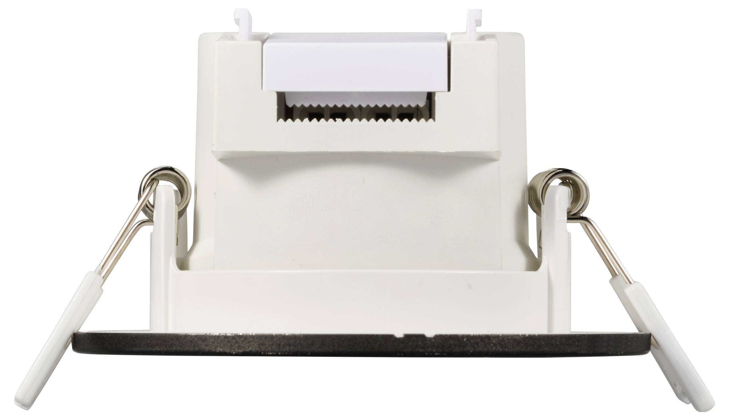 Ein weißer, rechteckiger Kartenleser mit Metallbeschlägen an den Seiten, zur Identifizierung von physischen Karten in elektronischen Geräten.