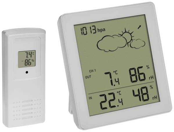 TFA Dostmann CLEAR 35.1168.02 Funk-Wetterstation Vorhersage für 12 bis 24 Stunden Anzahl Sensoren max. 3