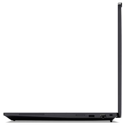 Laptop von der Seite, Display nach hinten geneigt, zeigt Anschlüsse auf der rechten Seite.