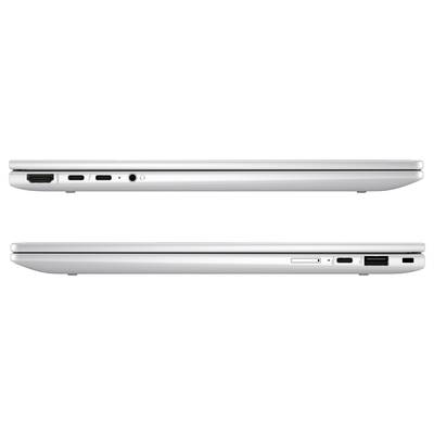 Die Seitenansicht von zwei aufgeklappten Laptops, die verschiedene Anschlüsse wie HDMI, USB-C, und USB-A zeigen.