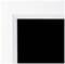 Ein weiß gerahmtes Quadrat mit schwarzem Hintergrund in der oberen rechten Ecke.