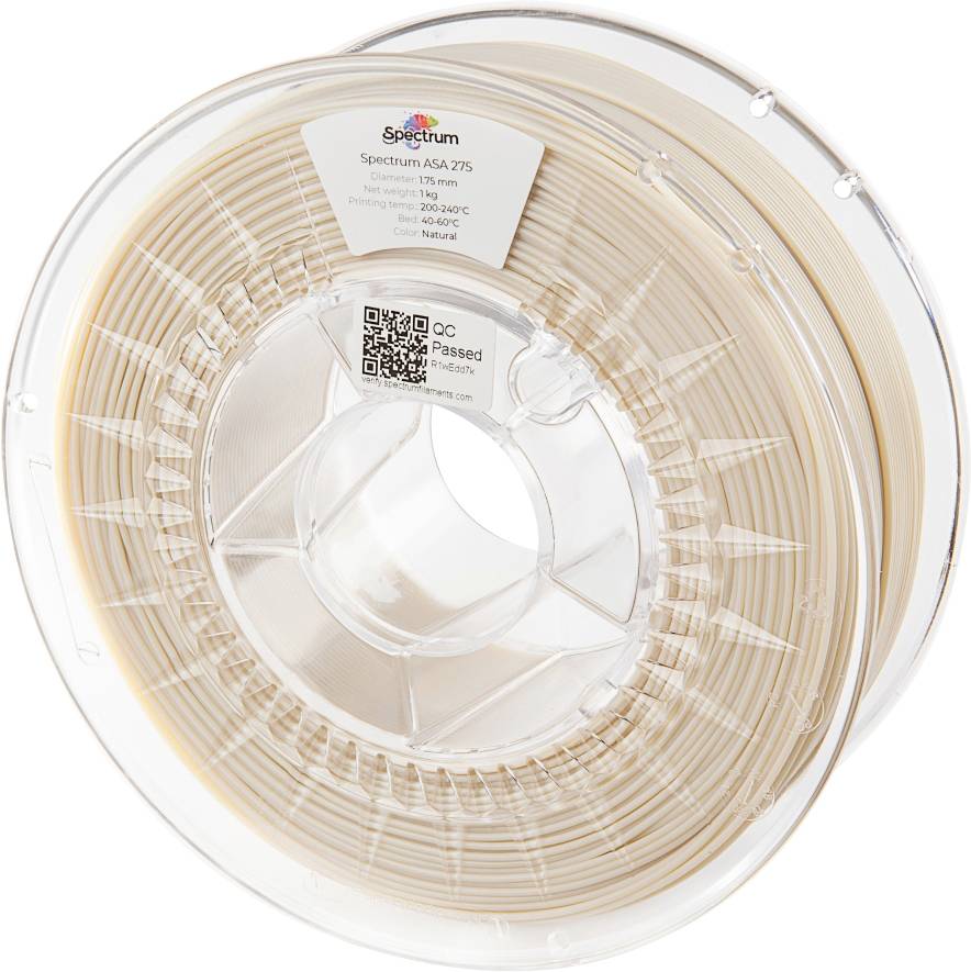 Spectrum Filaments 80305 ASA 275 NATURAL Filament ASA Slagvast, Weerbestendig, UV-bestendig 1.75 mm 1000 g Naturel 1 stuk(s)