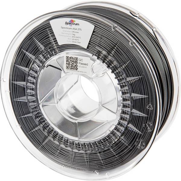 Spectrum Filaments 80308 ASA 275 SILVER STAR Filament ASA schlagfest, witterungsbeständig, UV-beständig 1.75 mm 1000 g Silber  1 St.