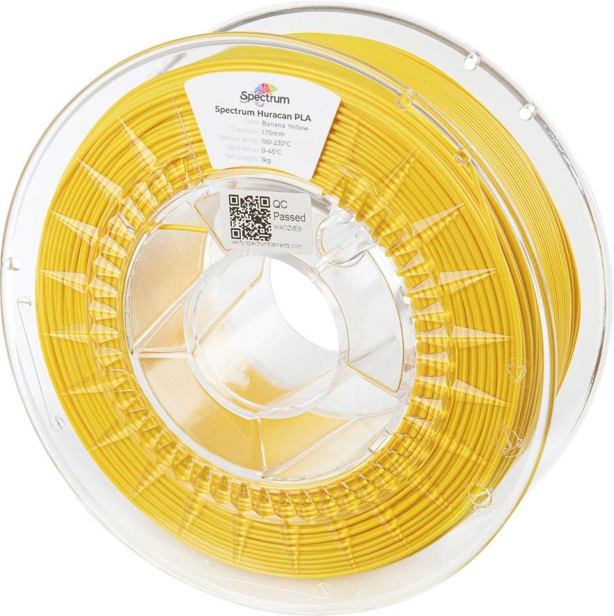 Spectrum Filaments 80921 Huracan PLA BANANA YELLOW Filament PLA kunststof Highspeed filament, Verhoogde extrusionsrate 1.75 mm 1000 Banaangeel 1 stuk(s)