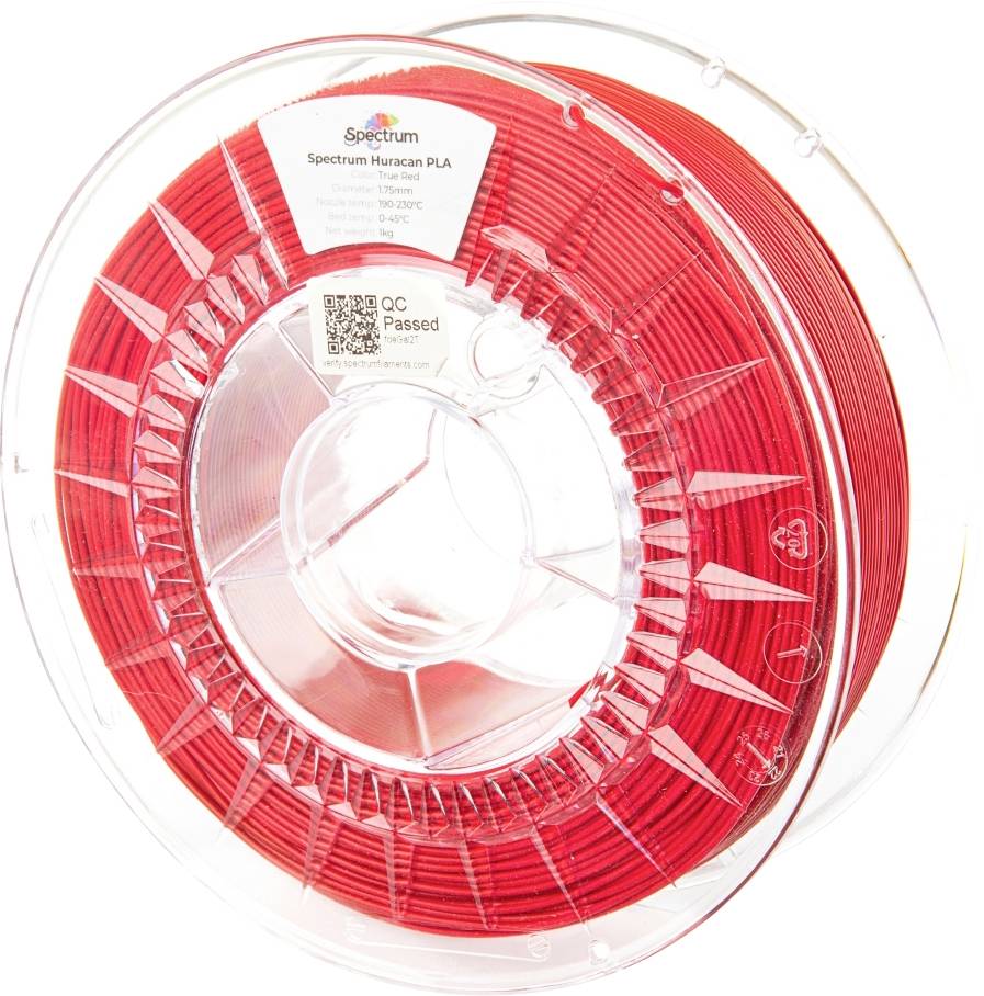 Spectrum Filaments 80931 Huracan PLA TRUE RED Filament PLA kunststof Highspeed filament, Verhoogde extrusionsrate 1.75 mm 1000 g Rood 1 stuk(s)