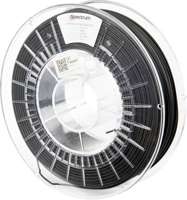 Spectrum Filaments 80541 PA6 CS20 FR V0 Filament PA6 hitzebeständig 1.75 mm 750 g Schwarz  1 St.