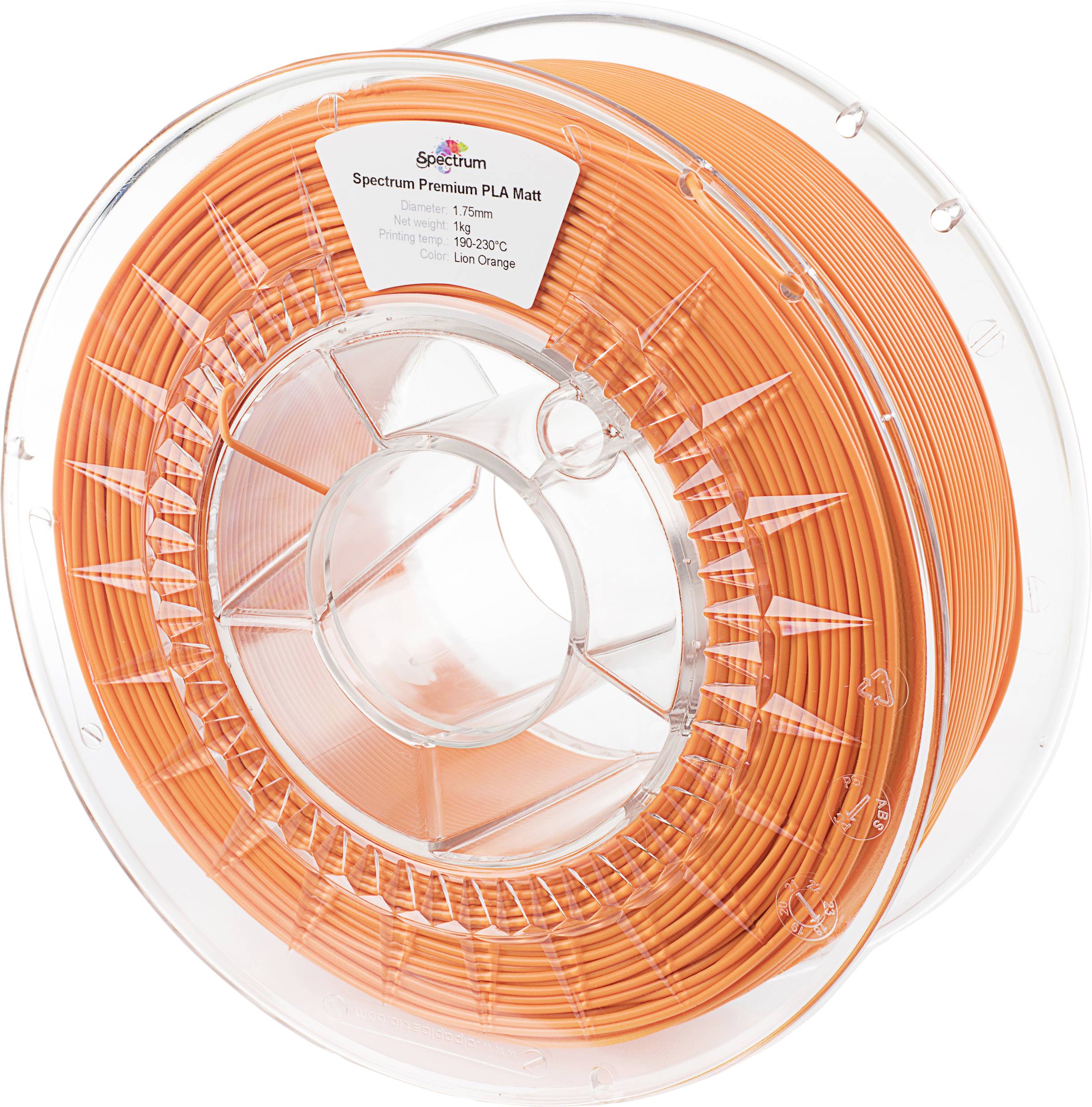 Spectrum Filaments 80239 PLA MATT Filament PLA mat Mat 1.75 mm 1000 g Lion Orange, Oranje (mat) 1 stuk(s)