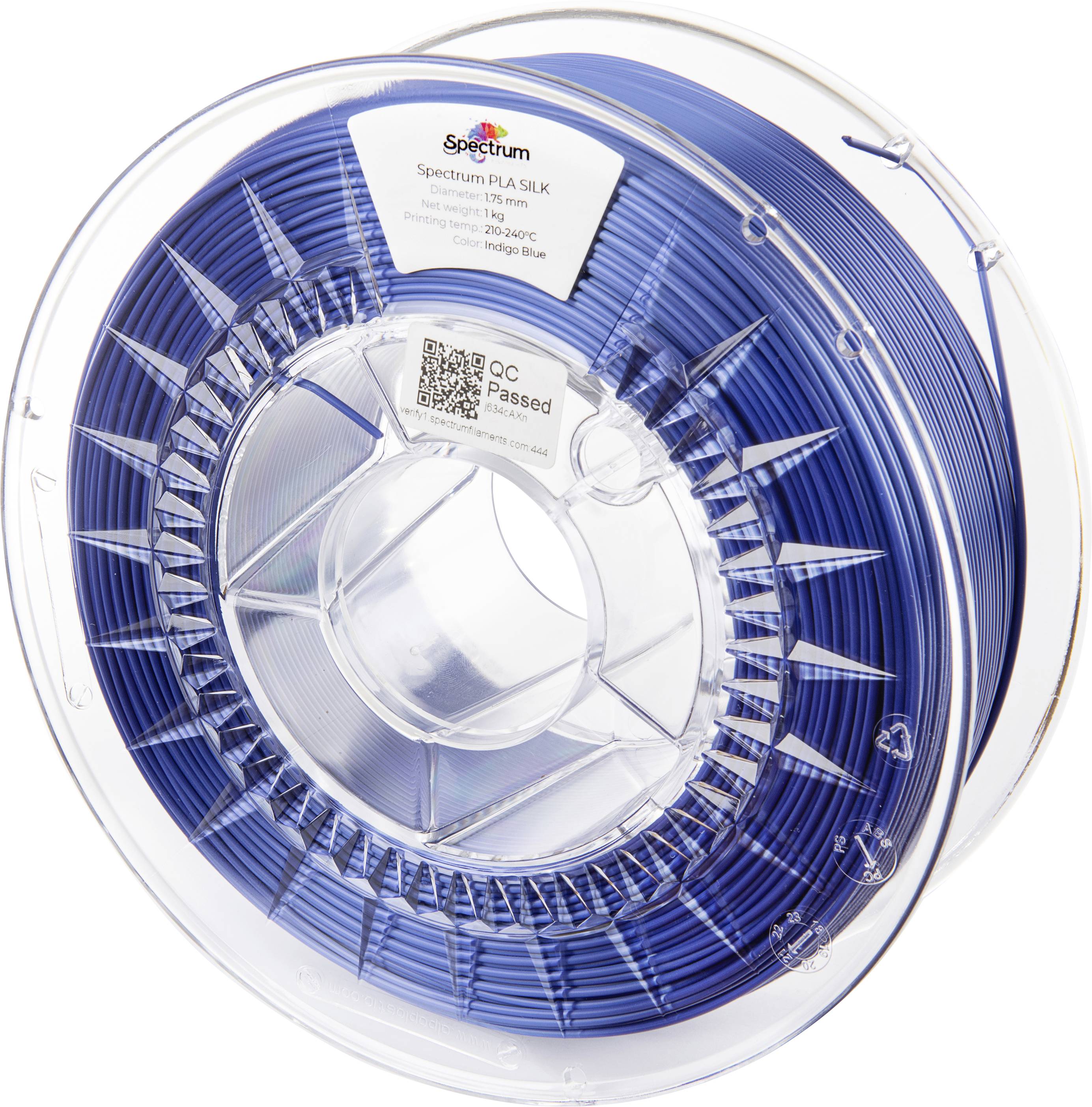 Spectrum Filaments 80445 PLA SILK Filament PLA zijdeglans Zijdeglans 1.75 mm 1000 g Indigo Blue, Indigo, Blauw 1 stuk(s)