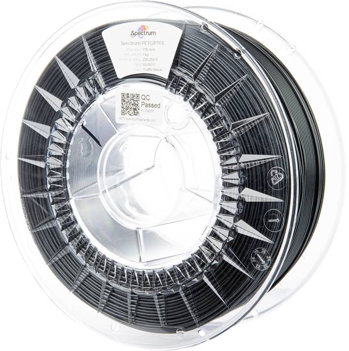 Spectrum Filaments 80742 PET-G/PTFE Filament PETG/PTFE Chemisch bestendig 1.75 mm 1000 g Traffic Black, Zwart 1 stuk(s)