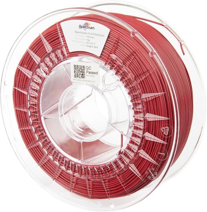 Spectrum Filaments 80003 PLA Premium Filament PLA kunststof Geurarm 1.75 mm 1000 g Dragon Red, Rood 1 stuk(s)