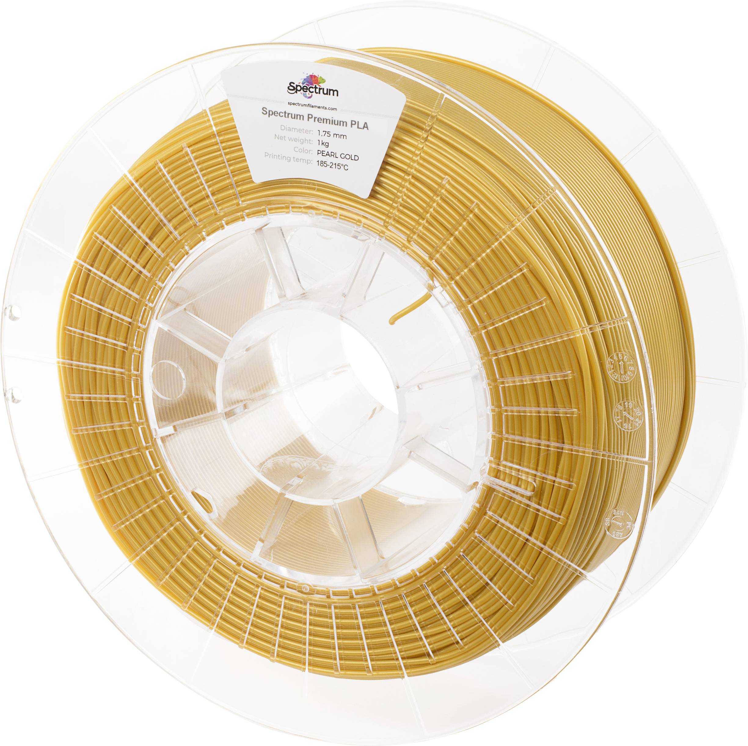 Spectrum Filaments 80044 PLA Premium Filament PLA kunststof Hoge treksterkte 1.75 mm 1000 g Pearl Gold, Goud 1 stuk(s)