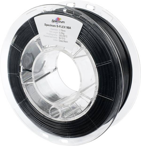 Spectrum Filaments 80523 S-Flex 98A Filament TPU flexibel 1.75 mm 250 g Deep Black, Schwarz  1 St.