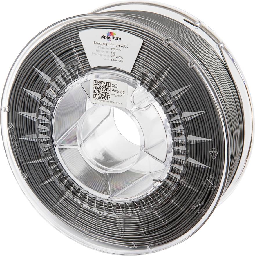 Spectrum Filaments 80095 smart ABS Filament ABS kunststof Slagvast 1.75 mm 1000 g Silver Star, Zilver 1 stuk(s)